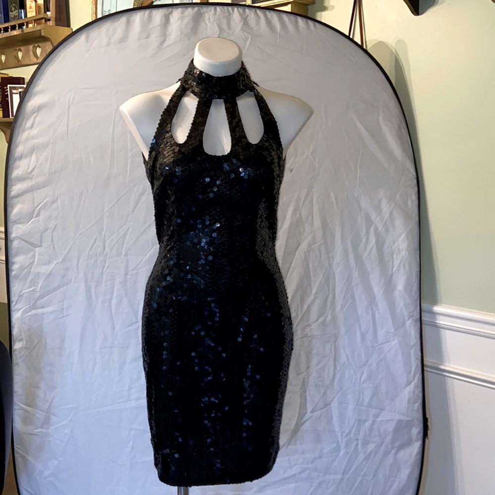 Black sequin dress sz 8